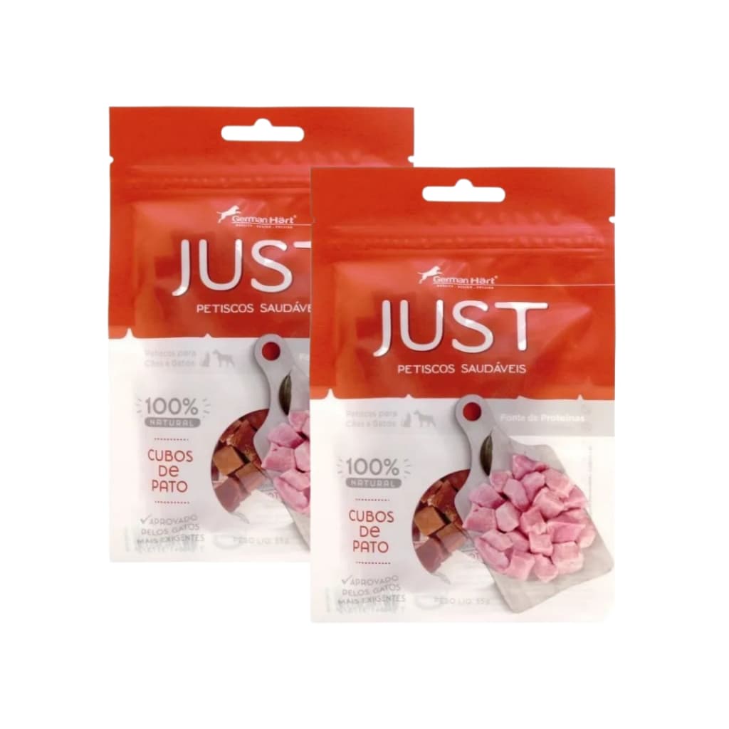 Kit 2 Petisco P/ Cães E Gatos Just Cubos De Pato 55g