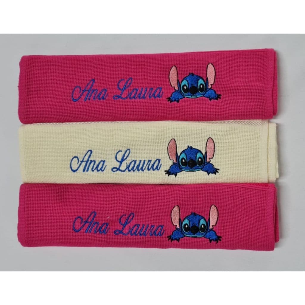 Toalhas Bordadas Lilo & Stitch, Desenhos, Bordada - Kit com 3