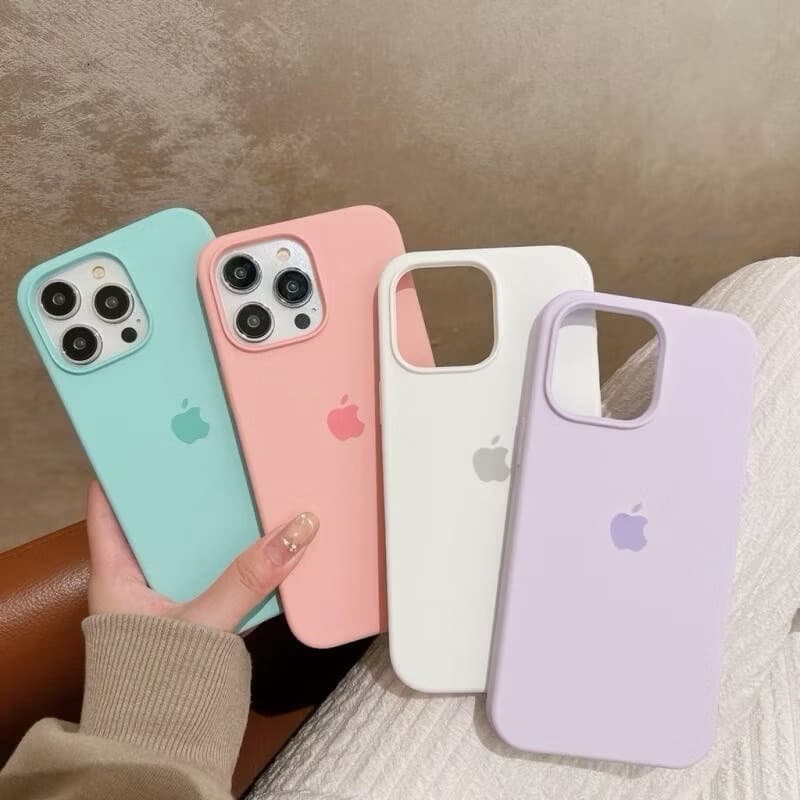 Kit 2 uni（com 2 case) capinha cilicone aveludado alto qualidade  para iPhone 15 15pro 15promax