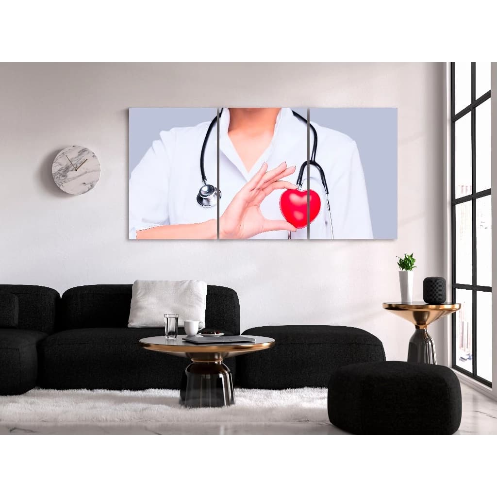 Quadro Decorativo Medicina Saúde Profissão Médico Estetoscópio Cuidado Clínica Hospital