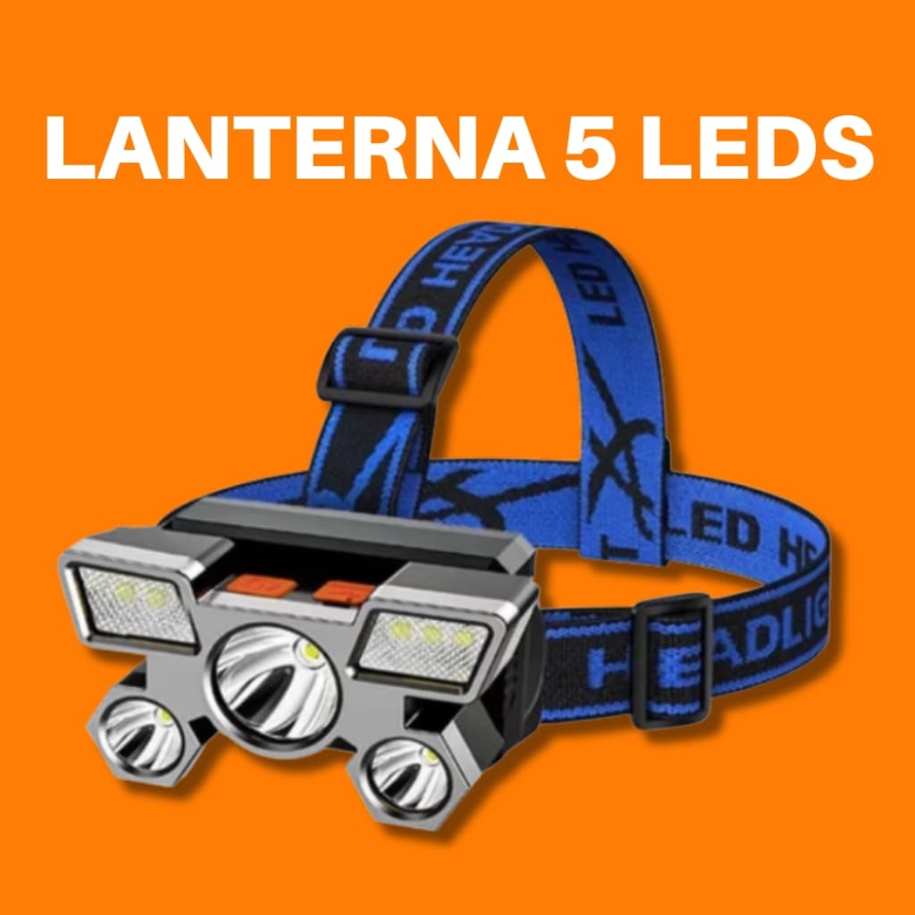 Lanterna Cabeça 5 LED À Prova D 'Água 4 modelos e Recarregável USB