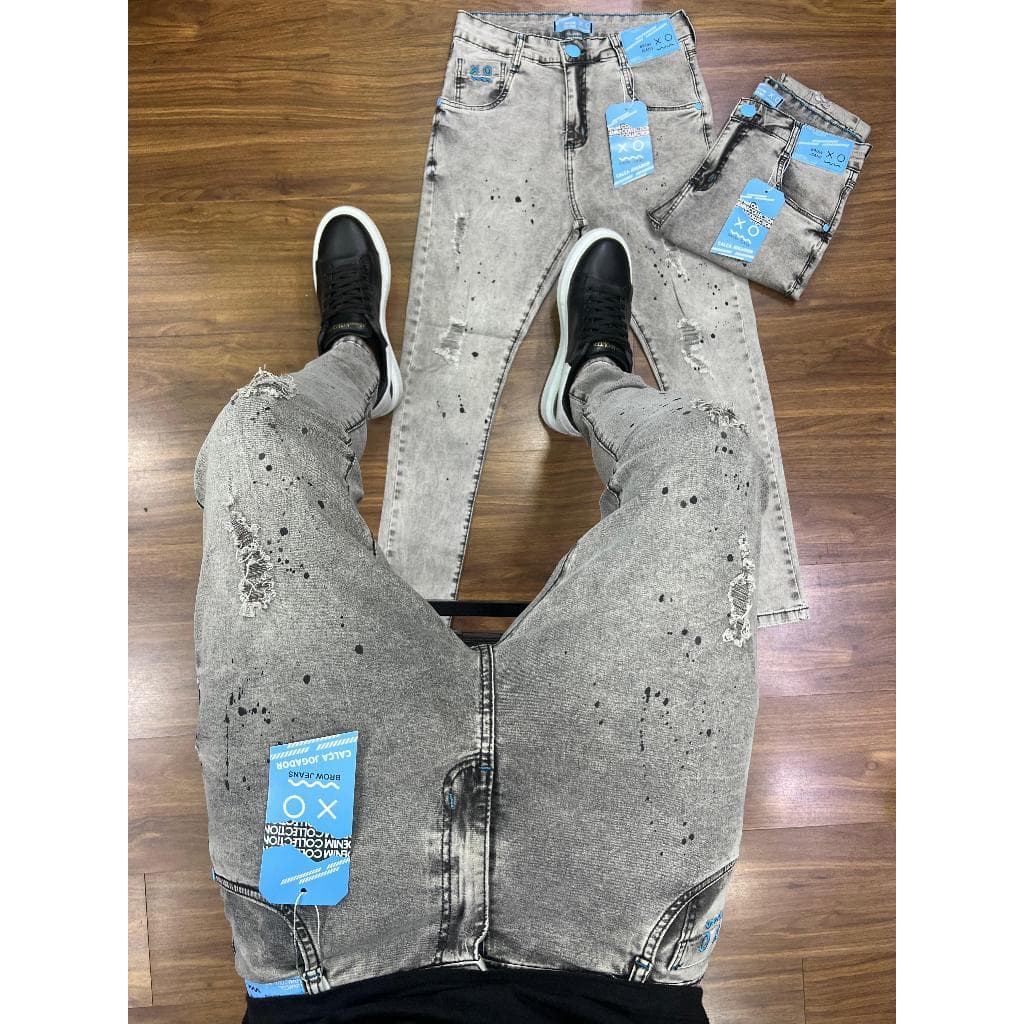 CALÇAS JEANS ESTILO JOGADOR  PRETAS/ GRAFITE 100% ORIGINAL BROW JEANS CITY DENIM JAY JONES CARAJA