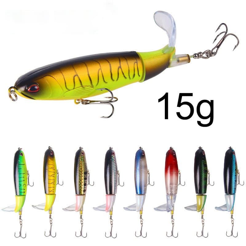 1 Uni Isca Artificial Whopper Plopper Superficie Tucunare Dourado