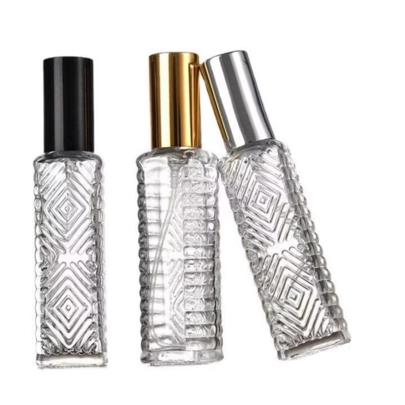 5 Frascos de Vidro Perfume 12ml Trabalhado com Spray Luxo