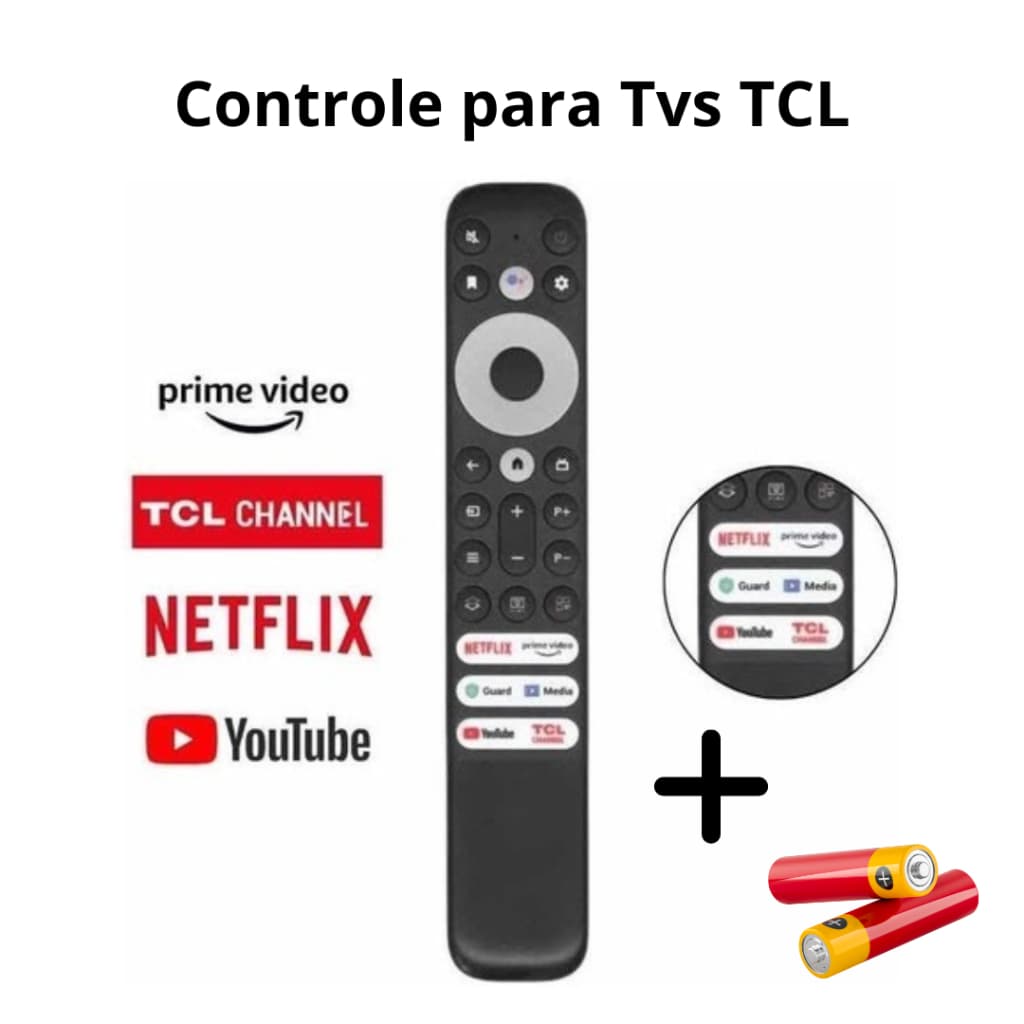 Controle Remoto Para Tv Tcl Smart 4k Teclas Netflix Youtube