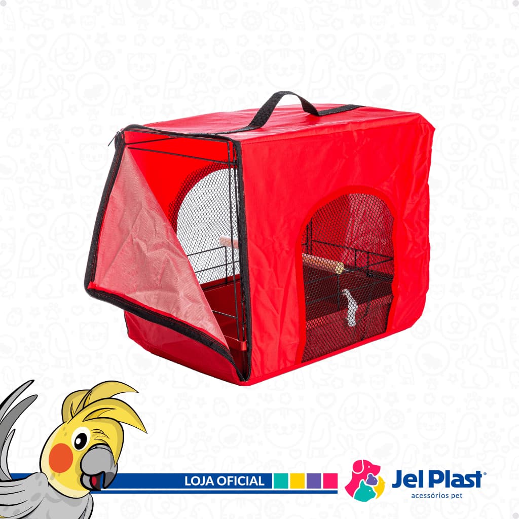 Bolsa De Transporte Para Papagaio e Aves De Grande Porte Com Poleiro Jel Plast