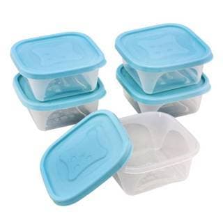 Kit 5 Potes Plásticos Quadrados 230ml com Tampa