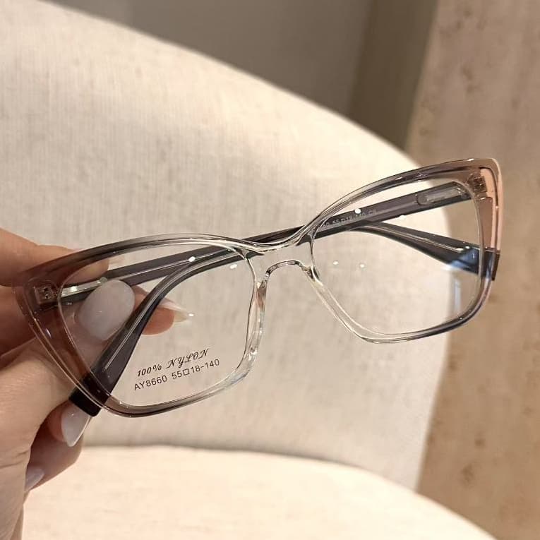 【Betsy】Óculos Gatinha Feminino Sem Grau TR90 Estilo Moderno Leve Confortável