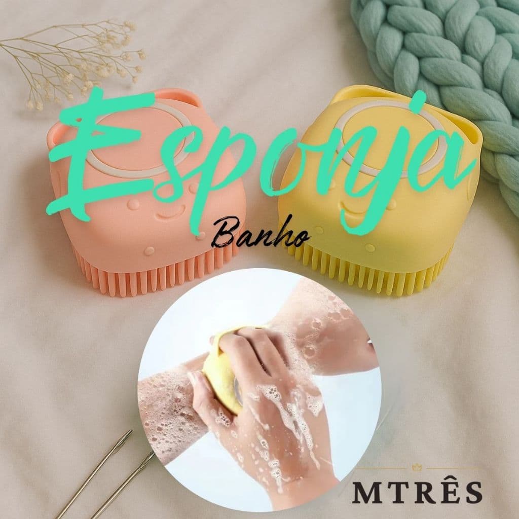 Esponja Dispenser Corporal Para Banho Silicone Massageadora Macia Esfoliante Higiene Pessoal Limpeza