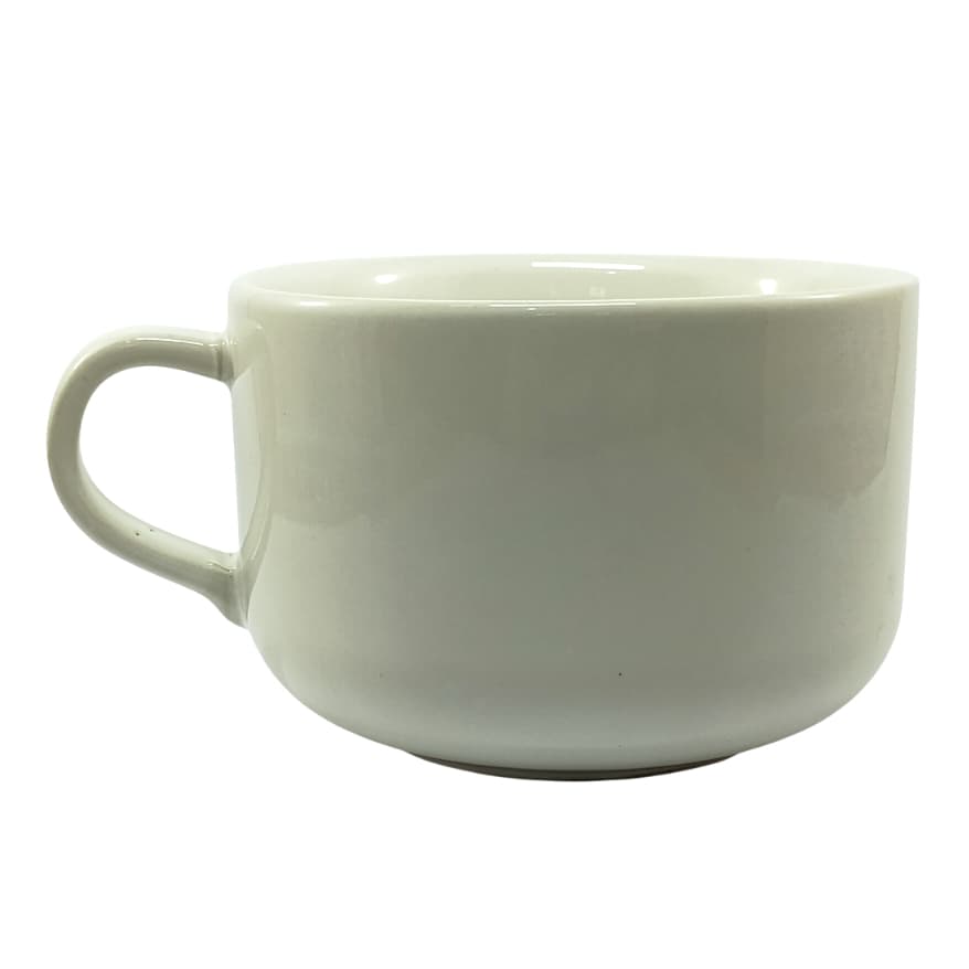 Caneca Cerâmica Jumbo 450ml Branca Xicrão p Caldos/Sopas Cereal