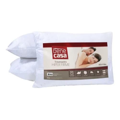 Travesseiro Hiper Firme Tecido Matelassado 50x70cm 100% Poli Bene Casa