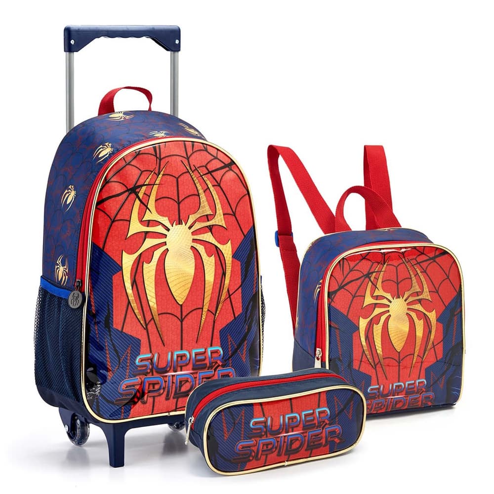 KIT DE MOCHILA COM RODINHA SEANITE + LANCHEIRA + ESTOJ0