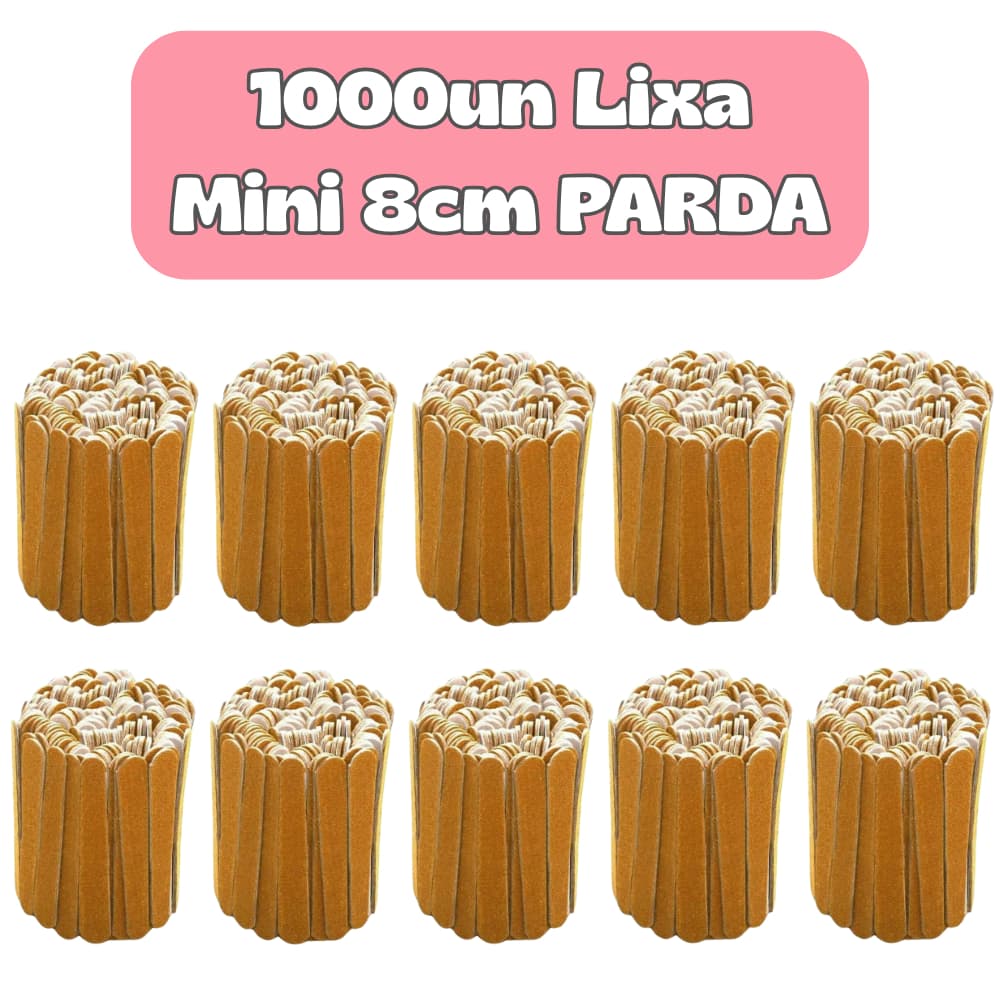 1000 MIL Lixa de Unha Mini 8cm PARDA Descartável para Manicure Pedicure Estética Salão de Beleza Spá