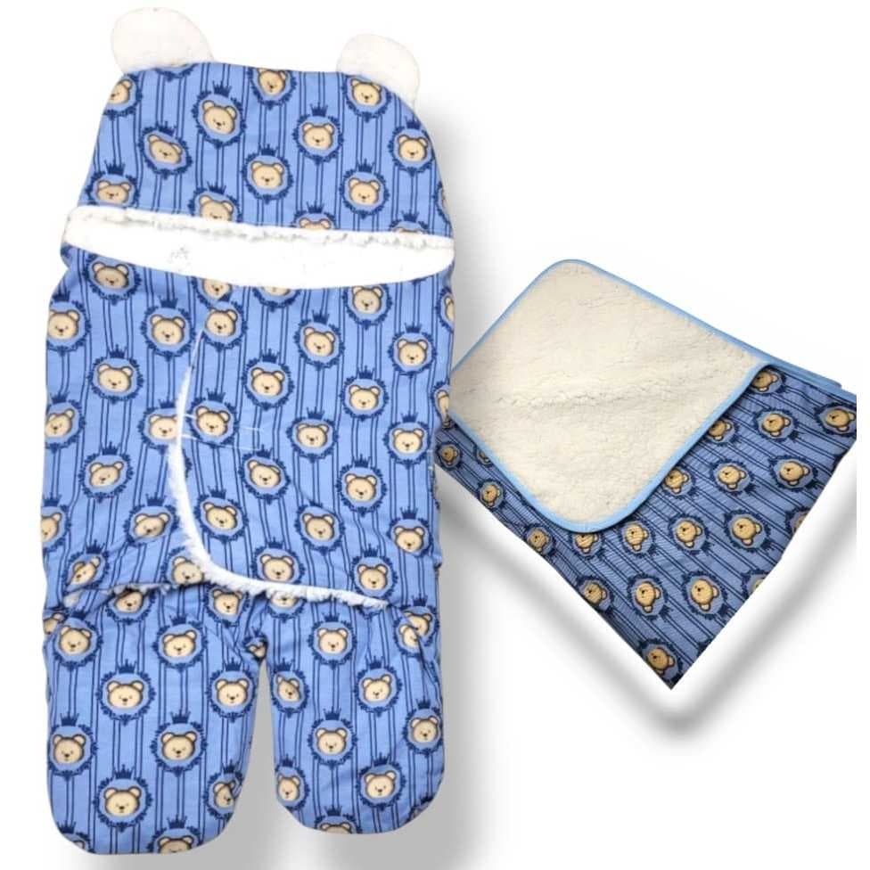 Saco de Dormir pra Bebe E Manta Sherpa Tipo Coberdrom Edredom Infantil Bebe Menina e Menino Maternidade