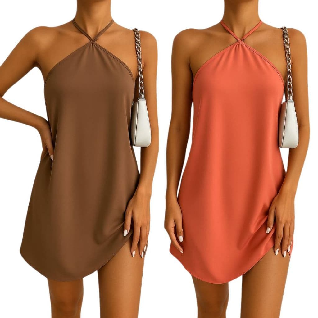 Vestido Feminino Mídi Alcinha Costas Nua Frente única  Elegante Sem bojo