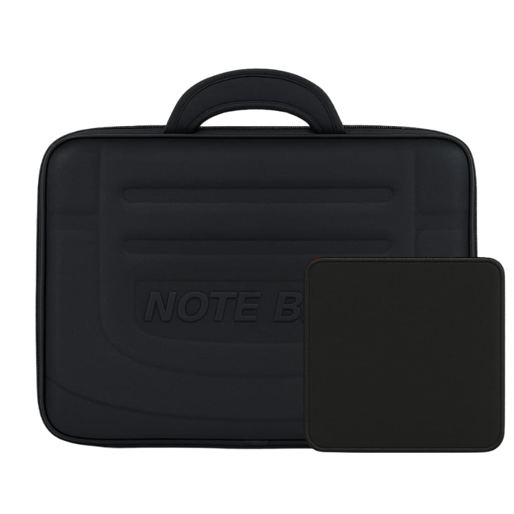 Kit Capa de Notebook Ultrabook Rígida Reforçado Neoprene 14p 15p 17p + Mouse Pad Neoprene Preto