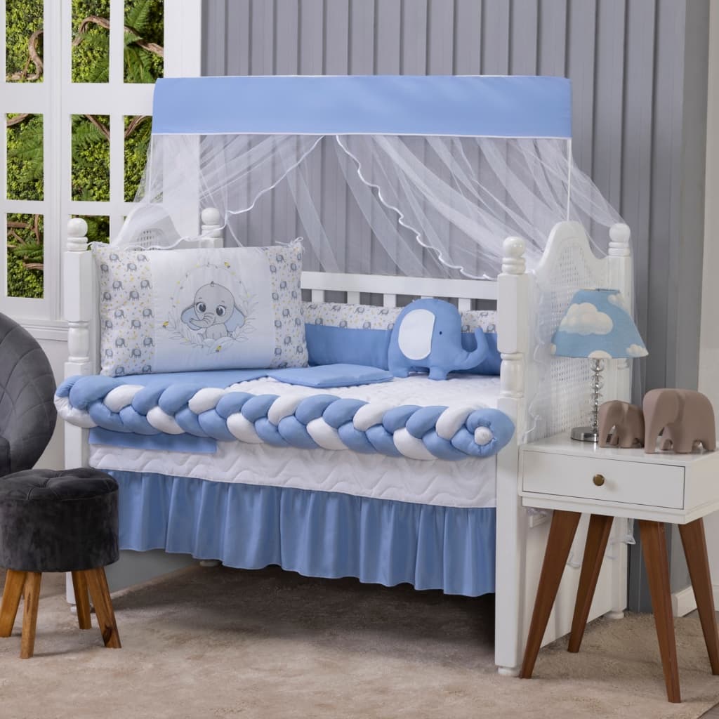 Kit Berço Menina e Menino Paris 10 peças Americano Enxoval de Bebê Estampado