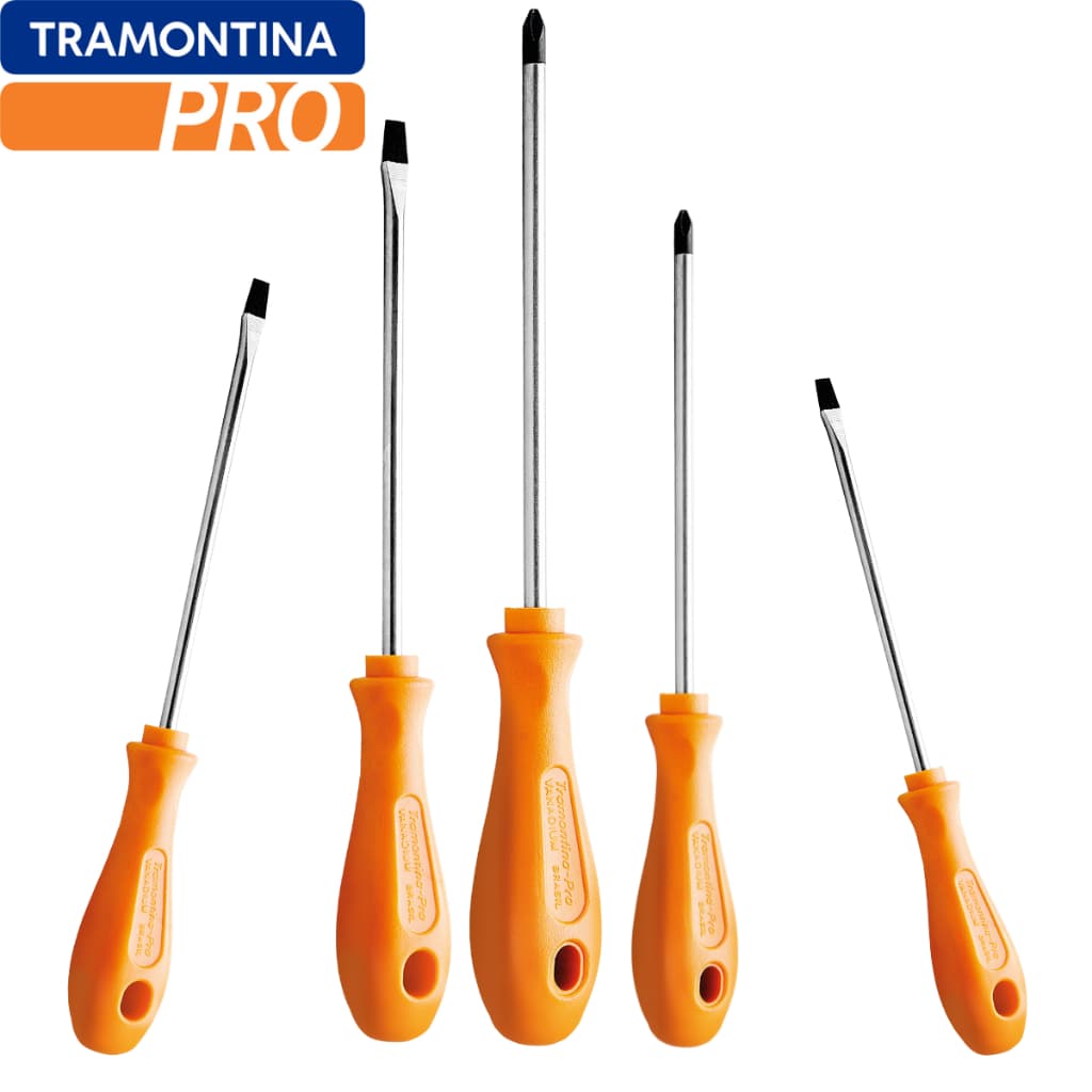 Jogo De Chave Fenda E Phillips Ponta Imantada - Tramontina Profissional 5 peças