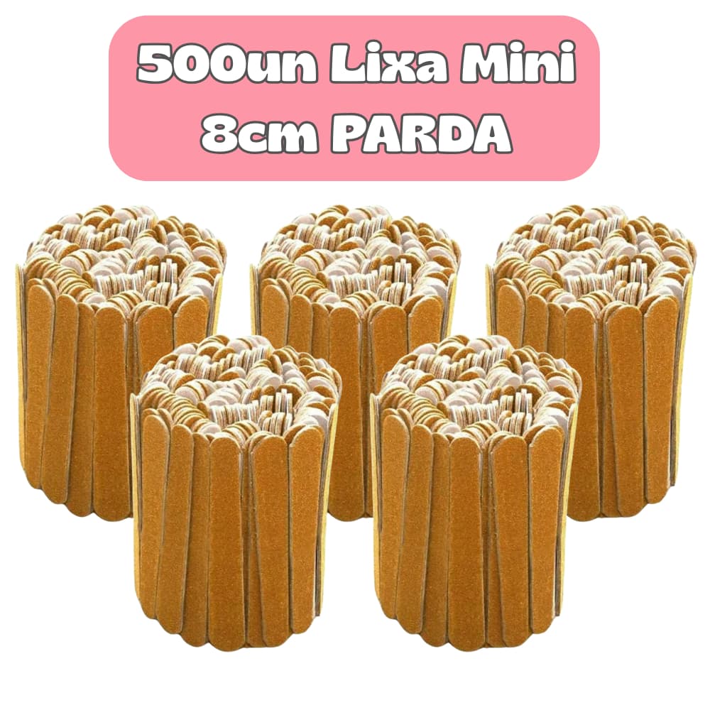 500Un Lixa de Unha Mini PARDA Descartável para Manicure Pedicure Estética Salão de Beleza Spá