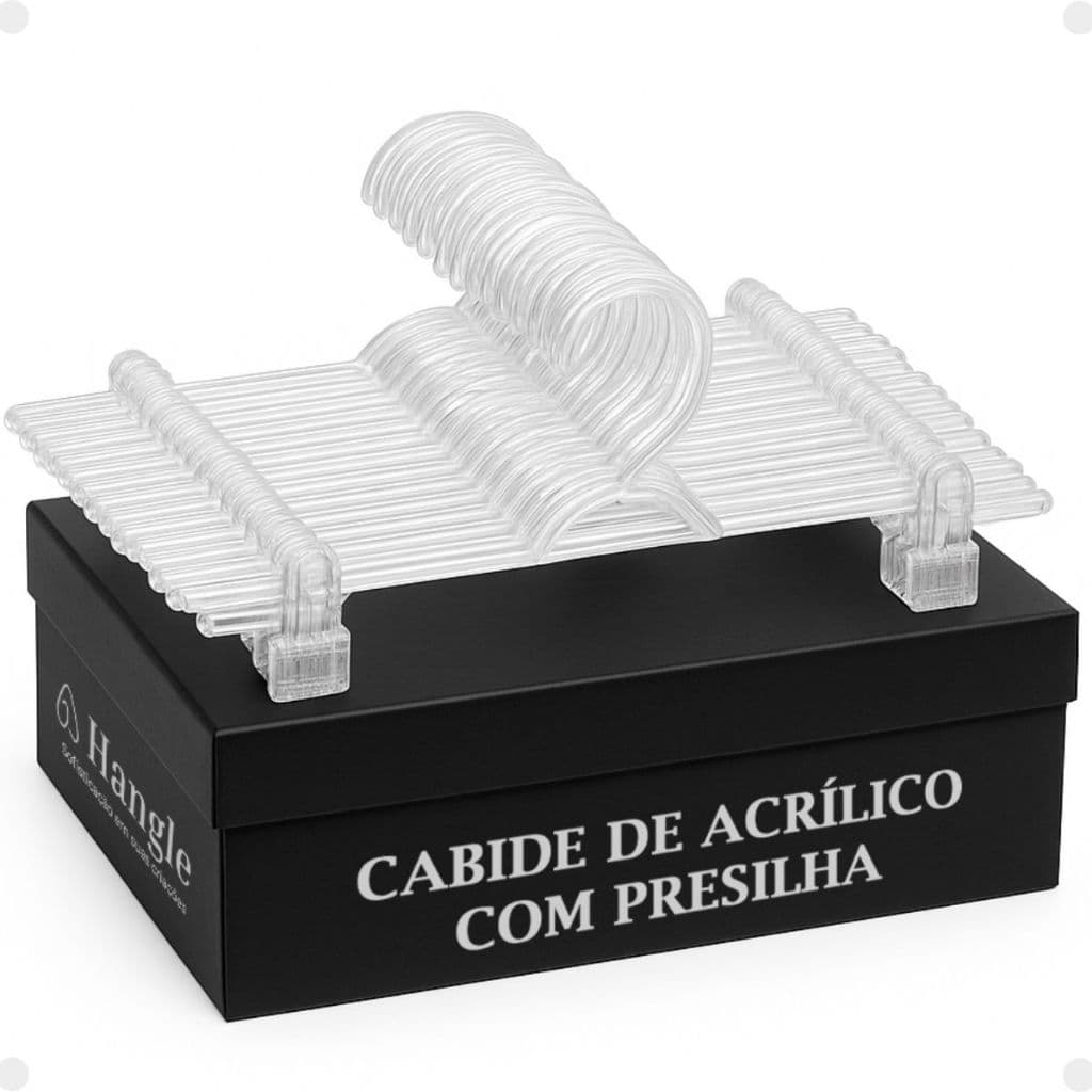 Cabide Acrilico 30 Unidades Adulto Resistente com Presilhas para Saias, Calças e Bermudas Lojista