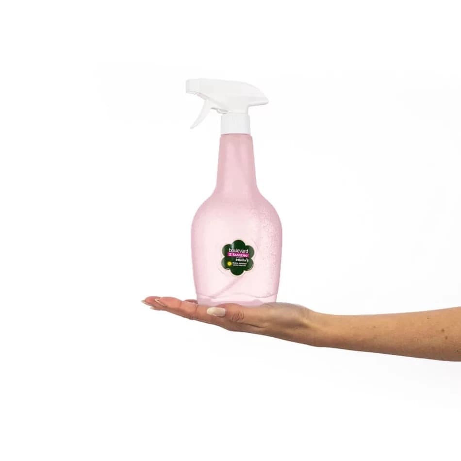 Pulverizador Spray Sanremo 580ml Álcool Água Sabão Higienizar Cor Rosa