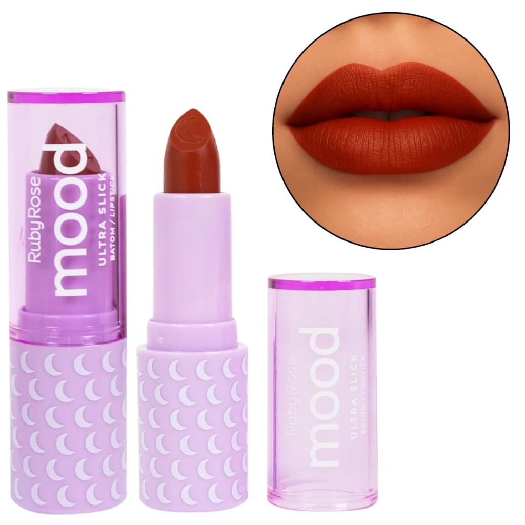 Batom Ruby Rose Matte Ultra Slick Mood Cores Lindas