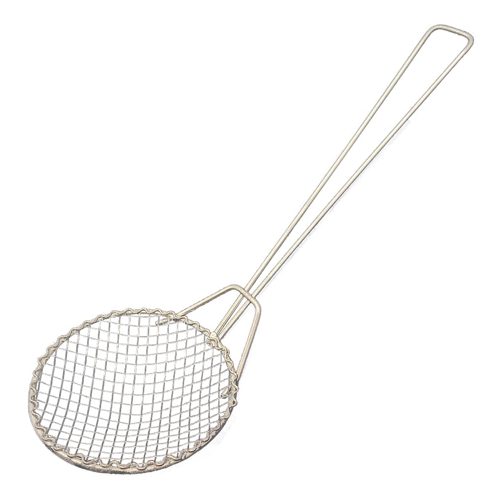 Escumadeira Para Fritura Cabo Longo Rede Com Diâmetro 12cm