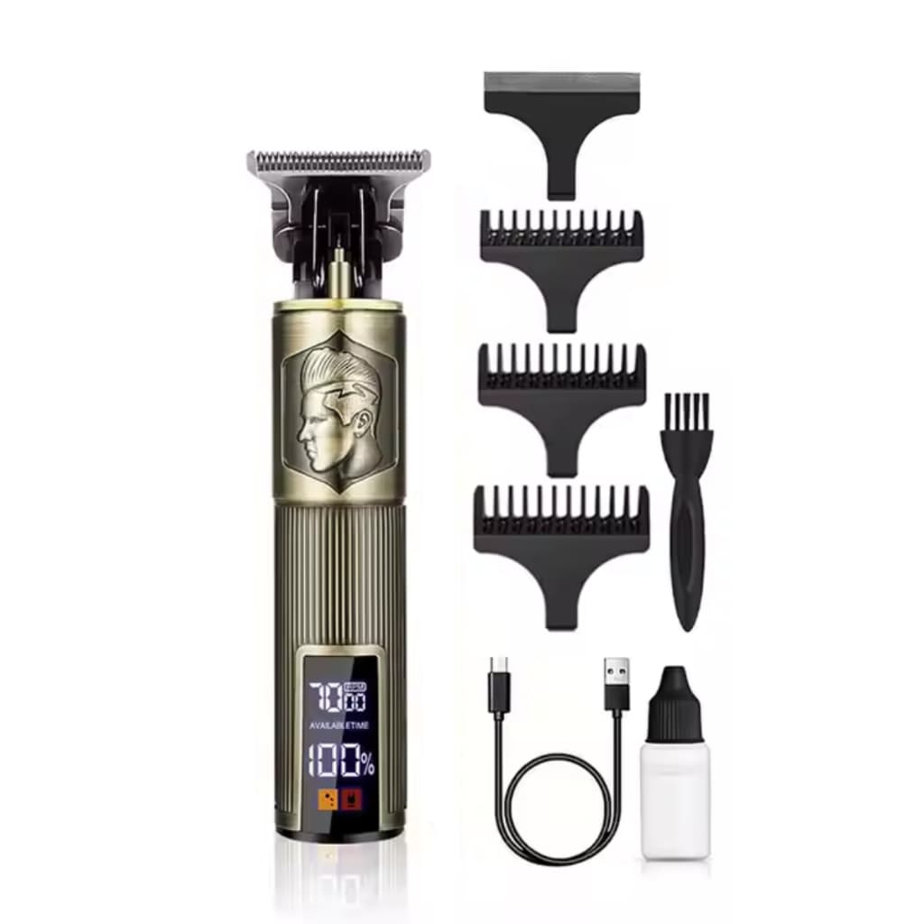 Aparador de Barba, Cabelo e Bigode Profissional Ultra Afiado Máquina Para Fade e Pezinho Corte Profissional de Barbeir