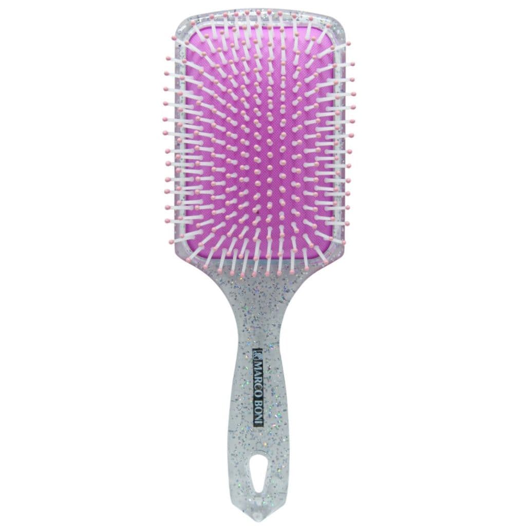 Escova Raquete Profissional Glitter Rosa Marco Boni 1 Uni