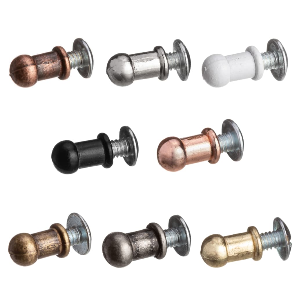 Carrapeta Peão Puxador Metal Decoração Cartonagem 10 Unidades Com Parafusos