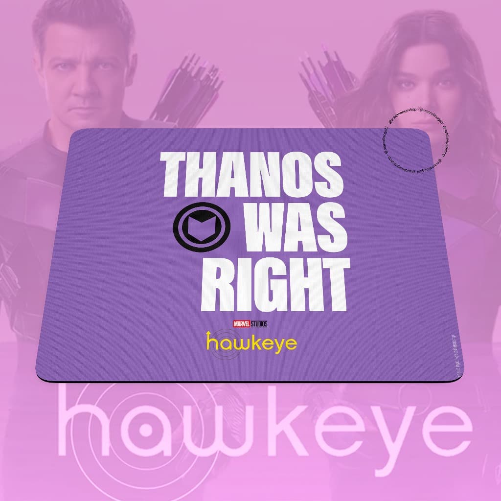 Mouse Pad Thanos Tinha Razão Gavião Arqueiro / Mouse Pad Thanos Was Right Hawkeye