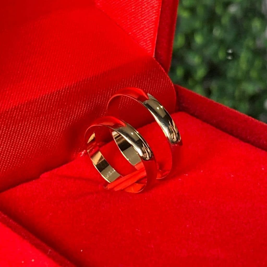 Aliança Compromisso Ouro 18k Noivado Banhada Antialérgica Promoção