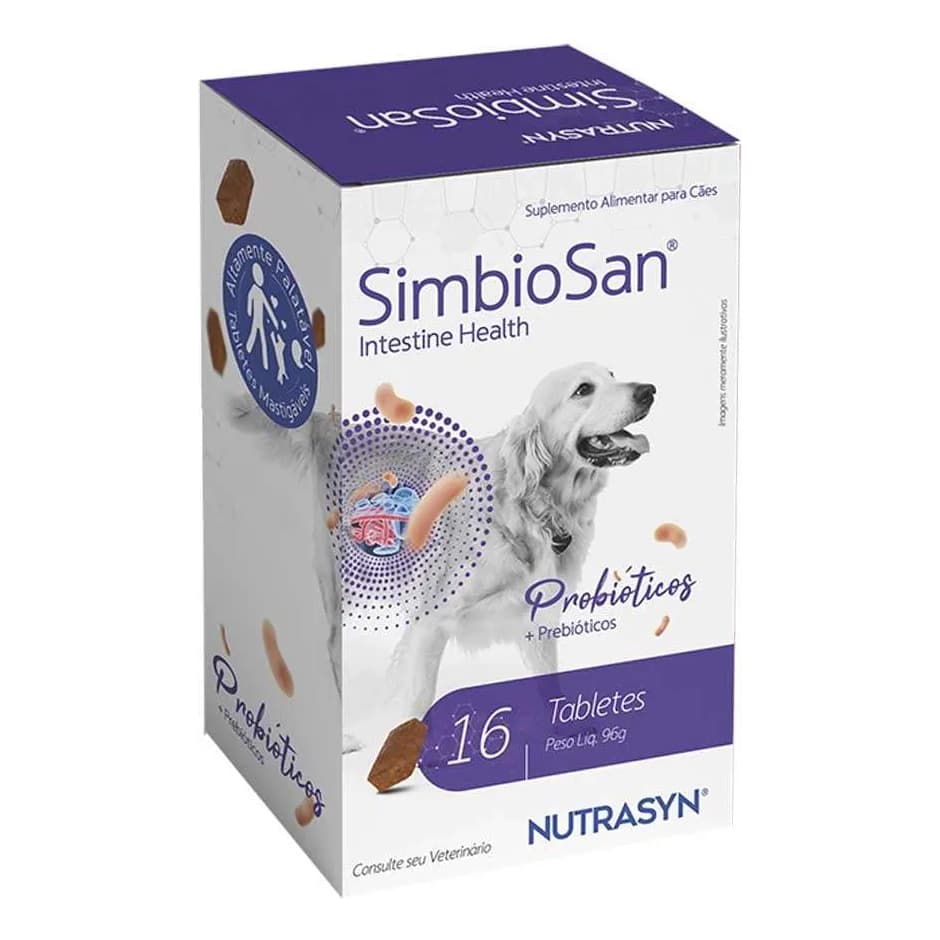 Suplemento Simbiosan Probiótico Cães 16 Tabletes Nutrasyn