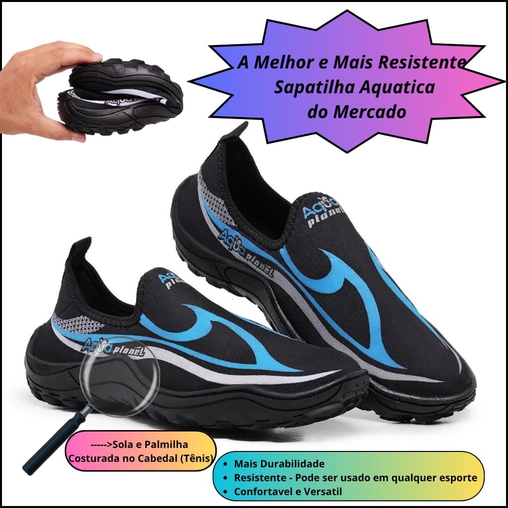 Tenis Sapatilha Aquatica Hibrida Confortavel Seca Rapido Resistente Trilha Caminhada Pesca Ciclismo