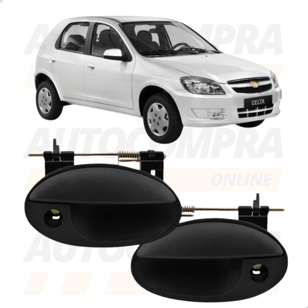 Par Maçaneta Externa Porta Dianteira Lado Esquerdo e Direito GM Chevrolet Celta 2000 a 2015
