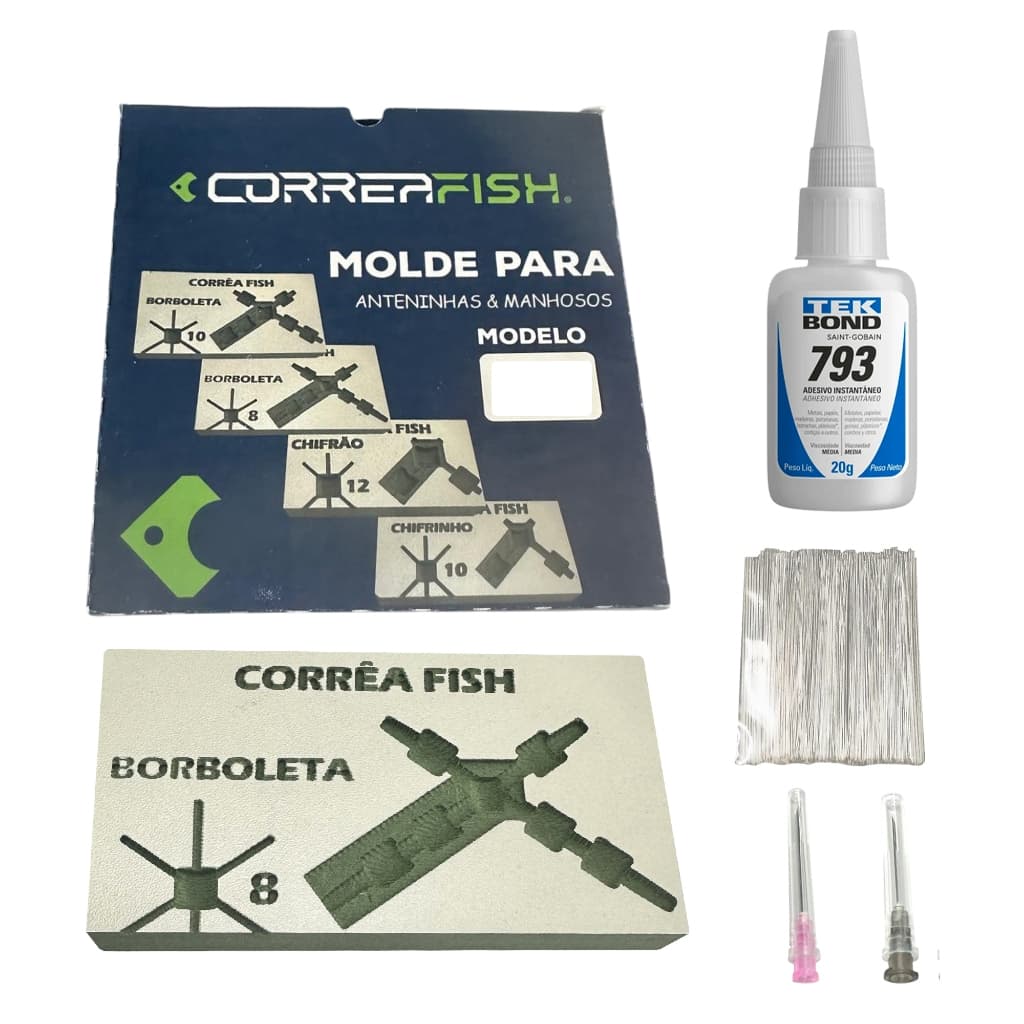 Kit Molde Para Fazer Isca Anteninha E Manhosos Borboleta 8mm