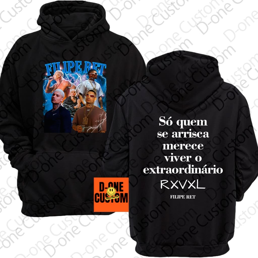 Blusa De Frio Moletom Filipe Ret Só Quem Se Arrisca Merece Viver O Extraordinário Rap Hip Hop