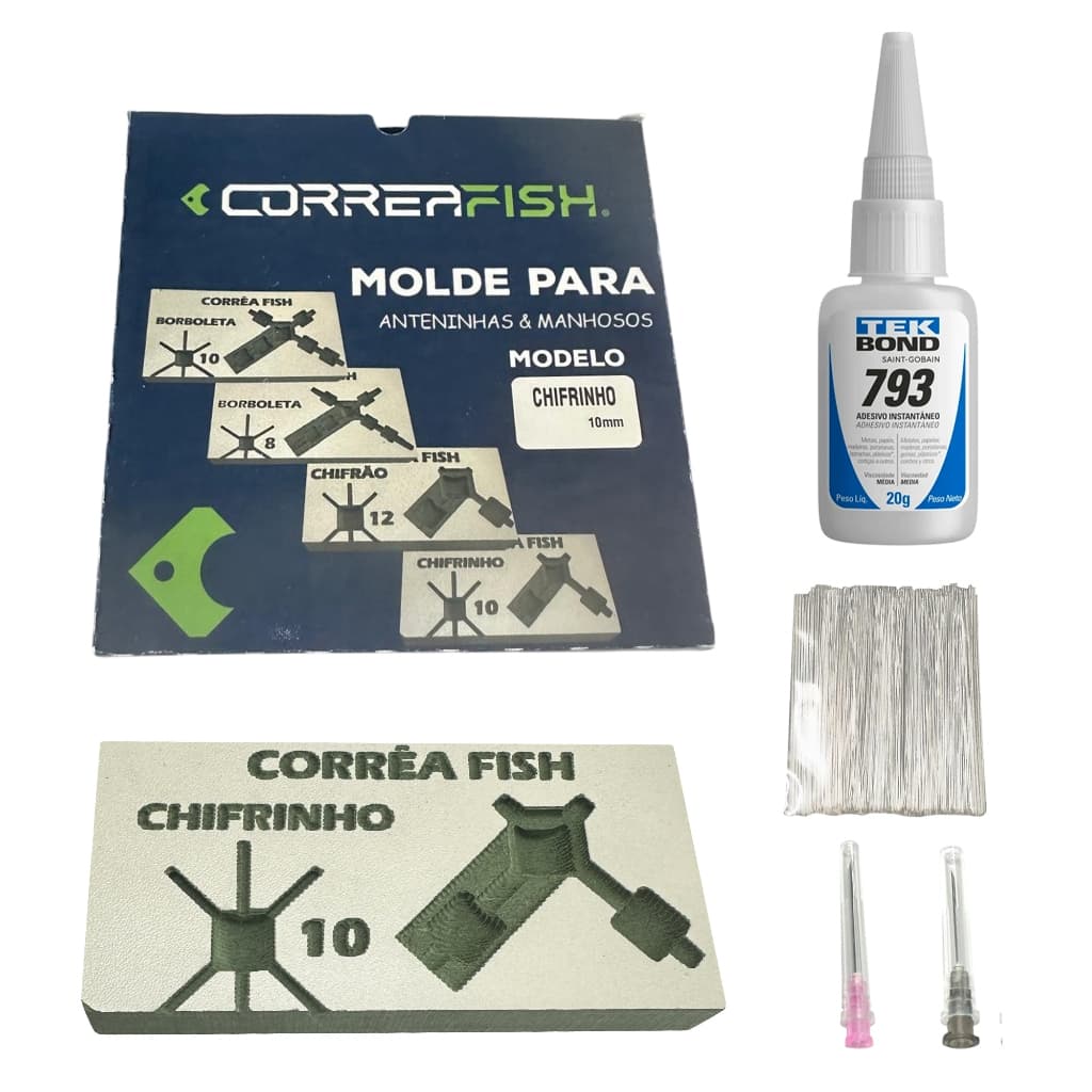 Kit Molde Para Fazer Isca Anteninha E Manhoso Chifrinho 10mm