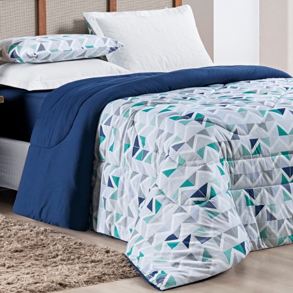 Edredom King Size Kristen 100% Algodao Dupla Face Estampa Exclusiva Luxo