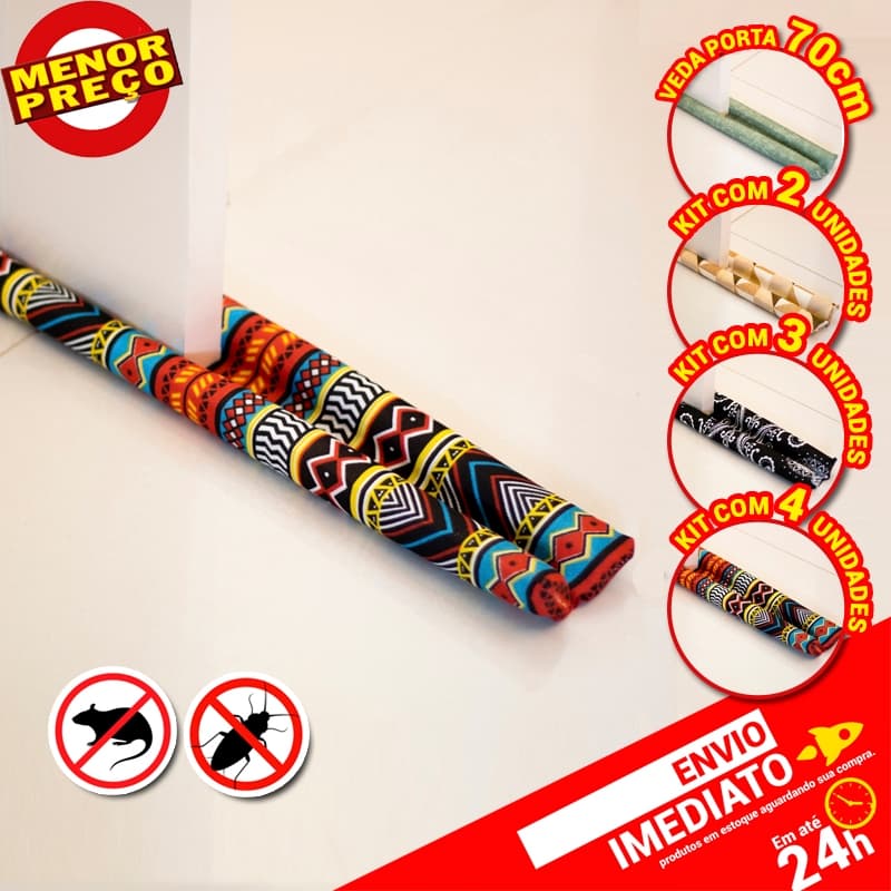 Veda Porta Rolinho Proteção Contra Insetos Sujeira Protetor Duplo 90cm Unitário Kit com 2 / 3 e 4