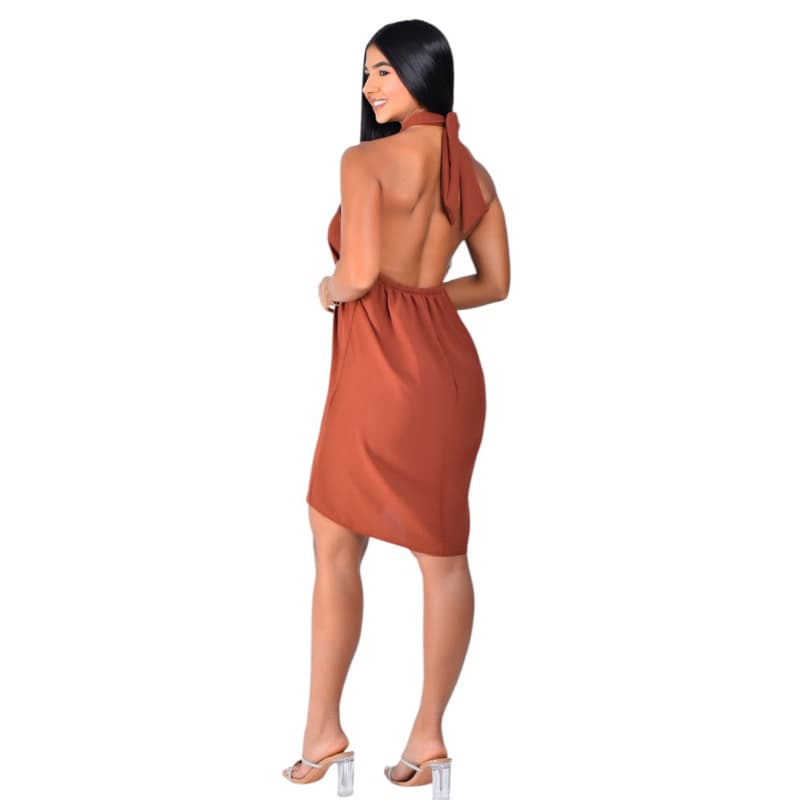 Vestido dunas tendencia Gola Transpassada de amarração moda feminina Elegante Casual Verão Estiloso confortável