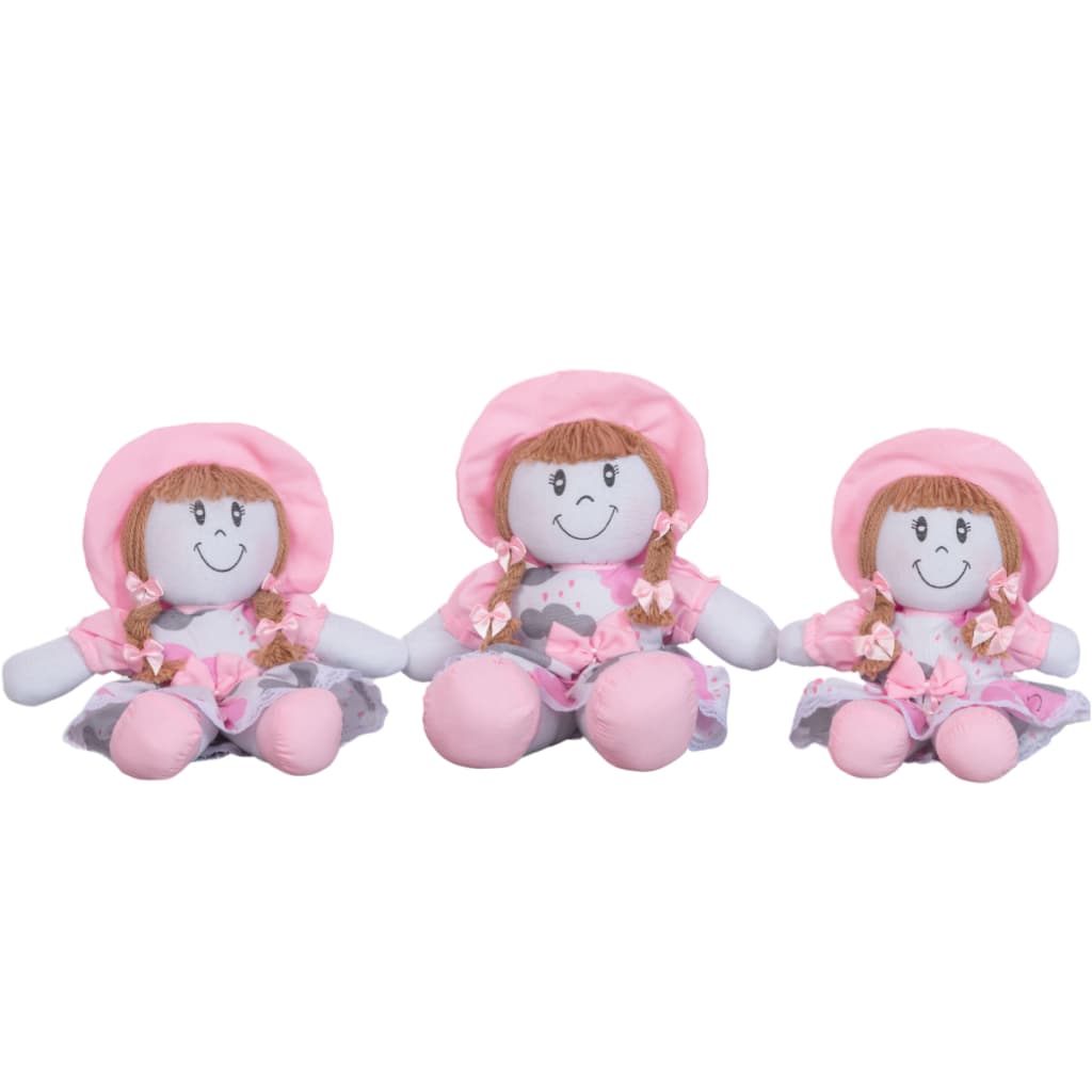Trio de Boneca De Pano Bela Para Nicho Decoração Bebê Antialérgica Fofinha Presentes