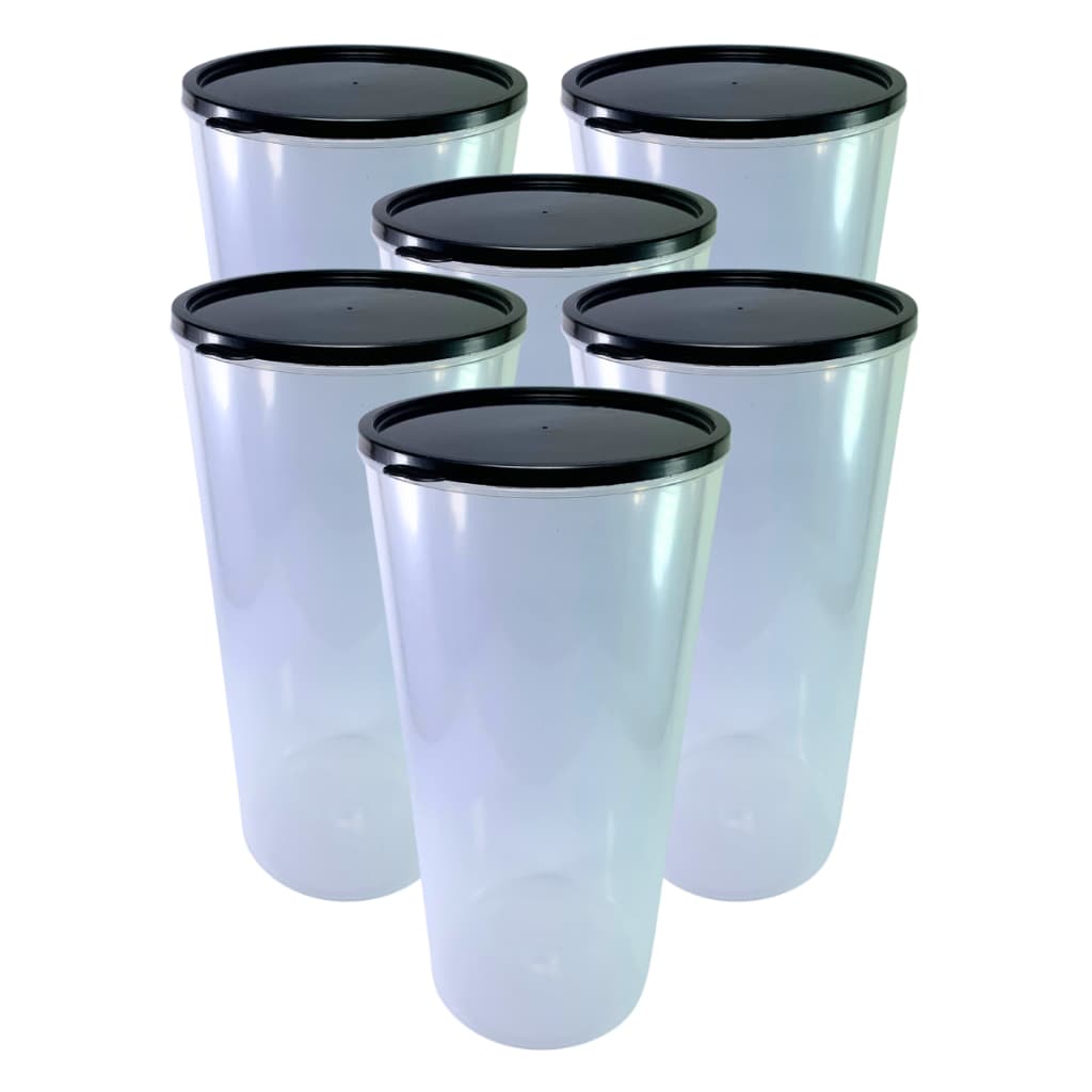 Kit 6 Pote Grande com Tampa 2,5L Porta Mantimentos Transparente