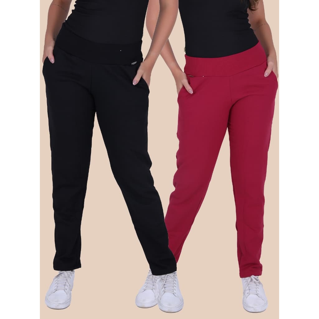 Kit 2 Calças de Moletom de Algodão Peluciado Quentinha