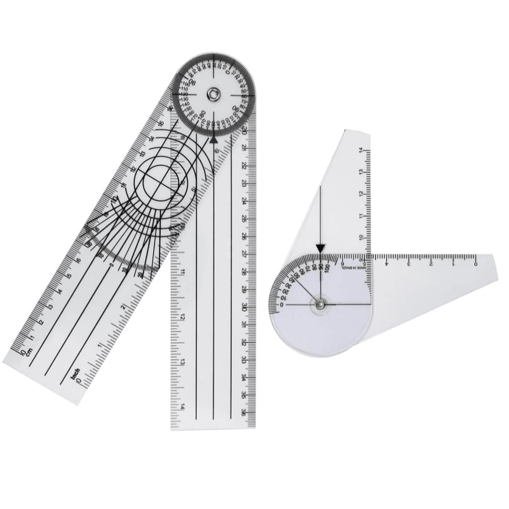 Kit Fisioterapia – Goniômetro Grande 36cm + Goniômetro Pequeno 14cm -  Avaliação Articular Completa.