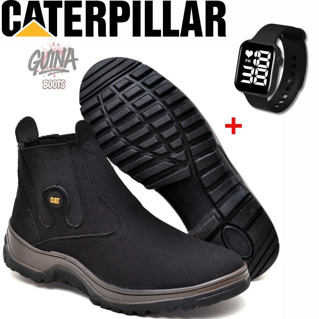Bota Texana Botina Calce Facil Oferta Lançamento + Relogio Digital