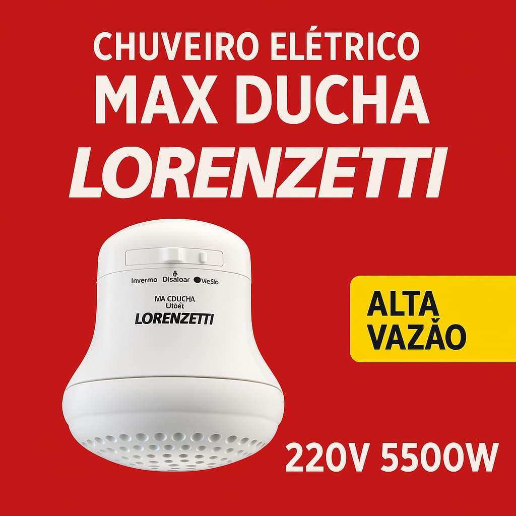 Chuveiro Eletrico Maxi Ducha Branco Lorenzetti 220V 5500W