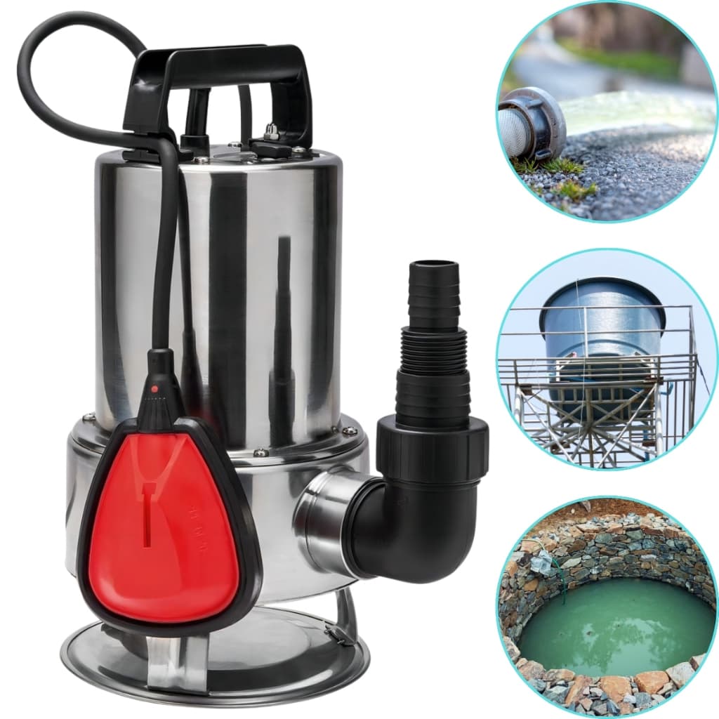 Bomba Submersa Worker Aço Inox 1hp 750w 110v ou 220v Para Água Limpa e Suja 233 L/min Alta Vazão