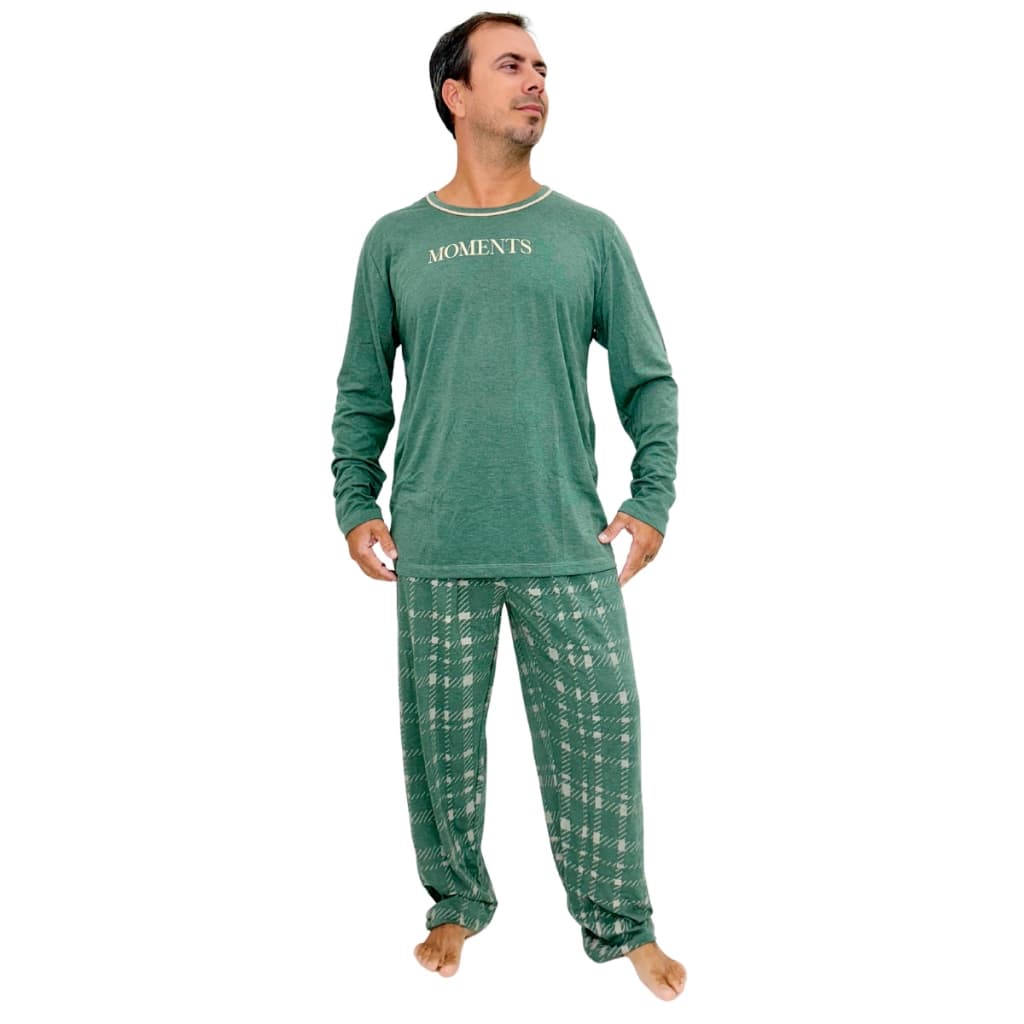 Pijama de Inverno Masculino Manga Longa Adulto