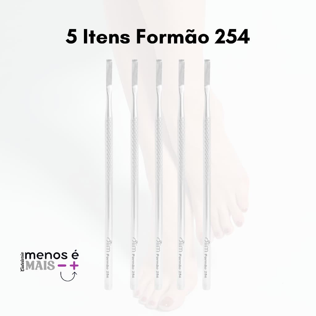 Kit 5 itens Formão N° 254A - Podologia Manicure Profissionais - Slim